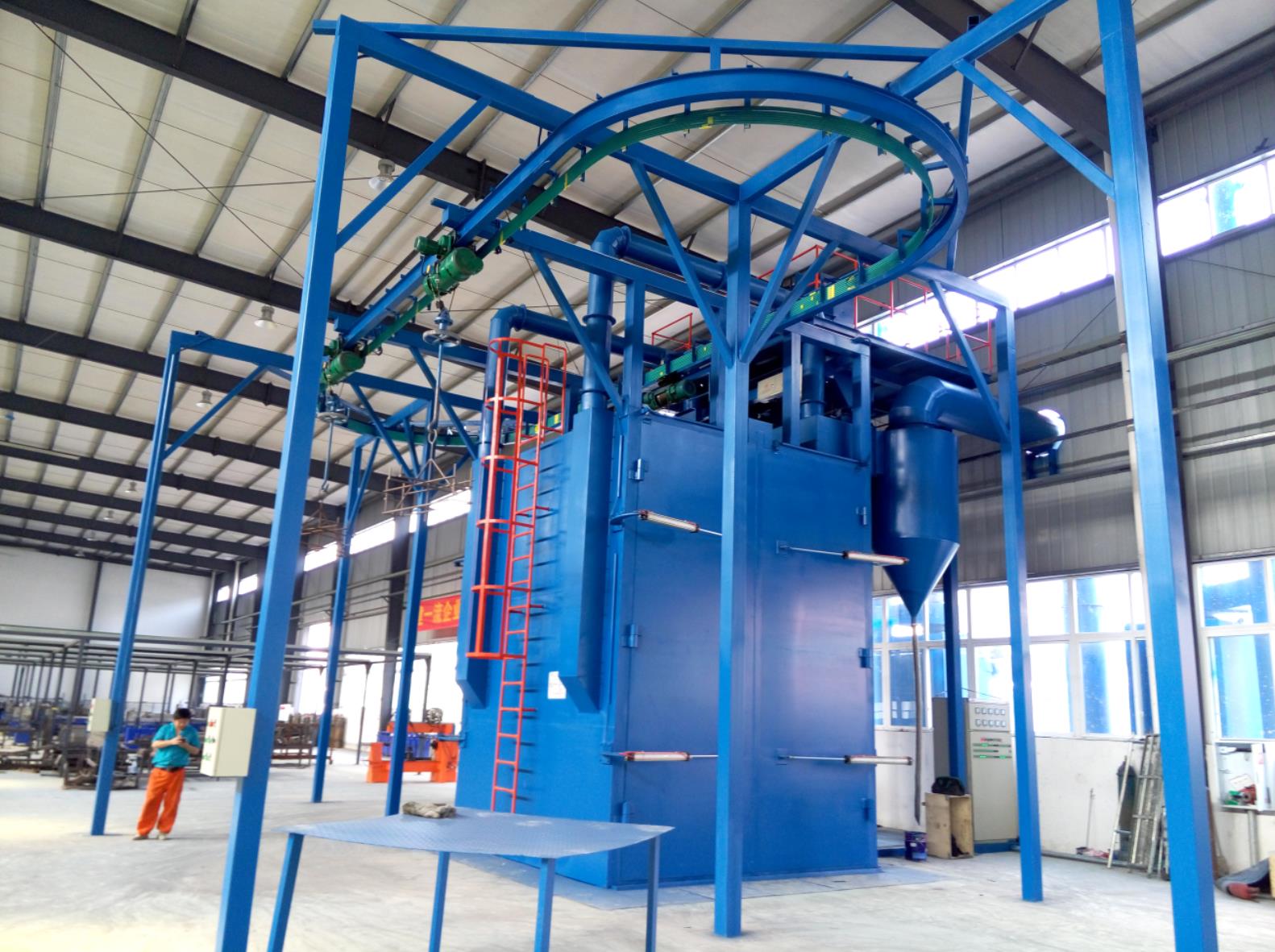 江蘇拋丸機除銹設備 懸鏈通過式拋丸機的結構組成